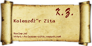 Koleszár Zita névjegykártya