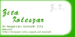 zita koleszar business card